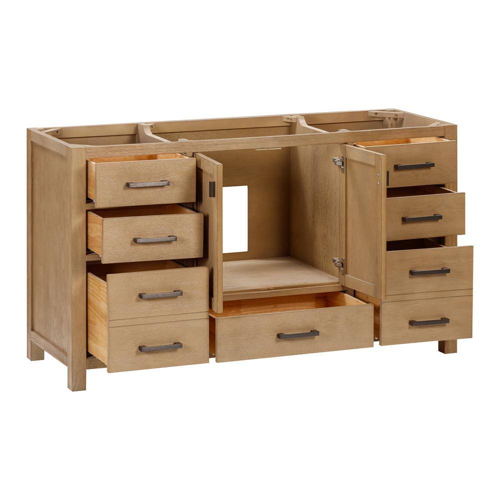 Modero 61-Inch Brushed Oak Single Vanity with White Stone Top