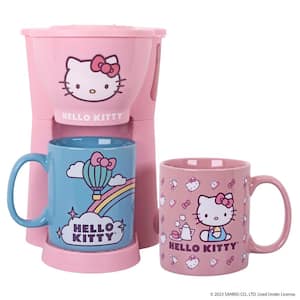 Pink Hello Kitty Single Cup Coffee Maker Gift Set with 2-Coffee Mugs