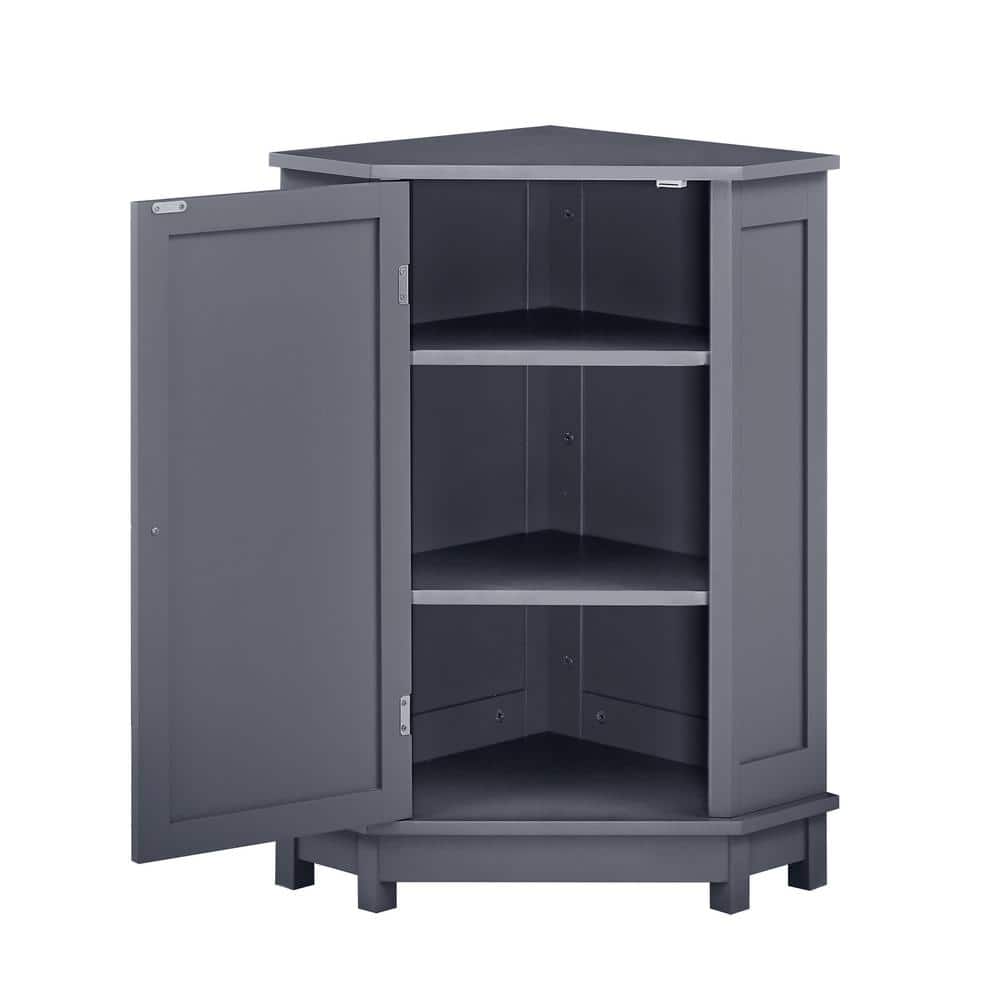 24.72 in. W x 15.74 in. D x 31.5 in. H Gray Linen Cabinet Triangle Corner S