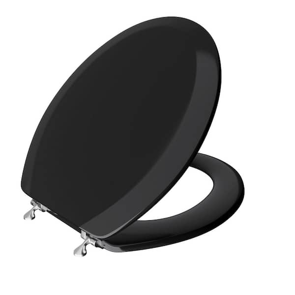 Round Front Toilet Seat in Black