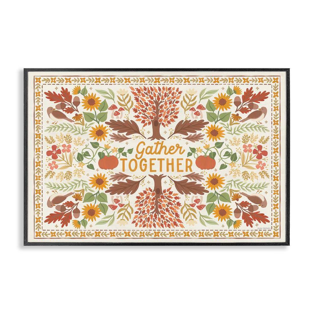 Gather Together Pattern by Laura Marshall Black Framed Graphic Nature Art Print 16 in. x 24 in. price history on PriceWatchPro