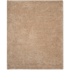 Supreme Shag Beige 8 ft. x 10 ft. Solid Area Rug