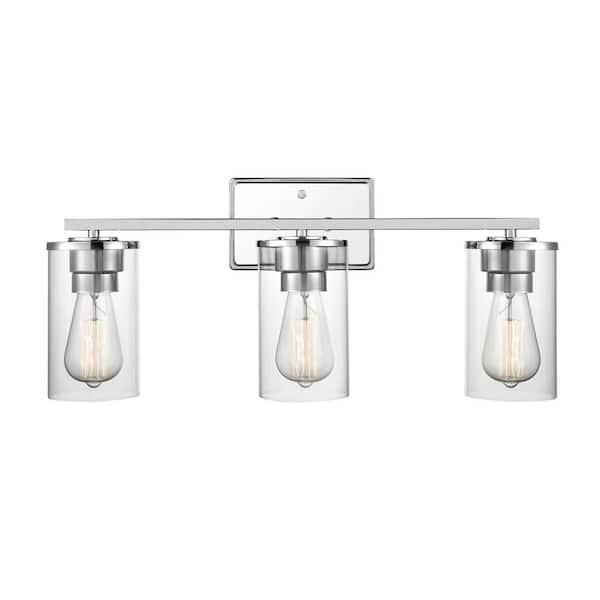 Millennium Lighting Verlana 22 in. 3-Light Chrome Bathroom Vanity Light with Clear Glass Shade