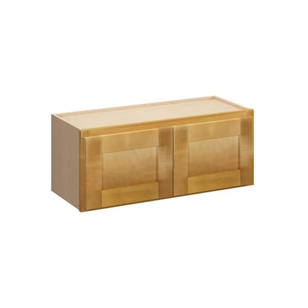 Kunal Kitchens Aberdeen Recessed 36 in. W x 12 in. H x 12 in. D in Caramel Plywood Assembled Wall Cabinet