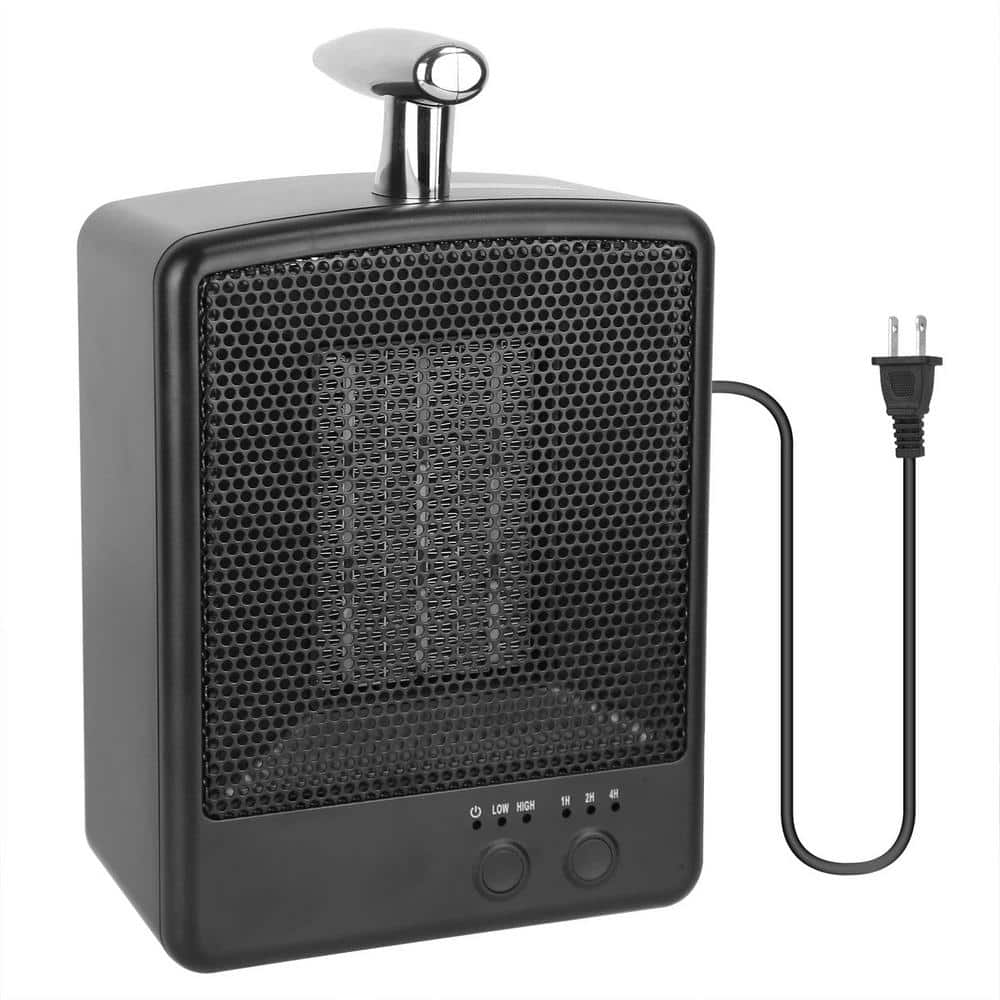 9.65 in.H 1000W Electric Tower Ceramic Fan Space Convection Heater with Tip
