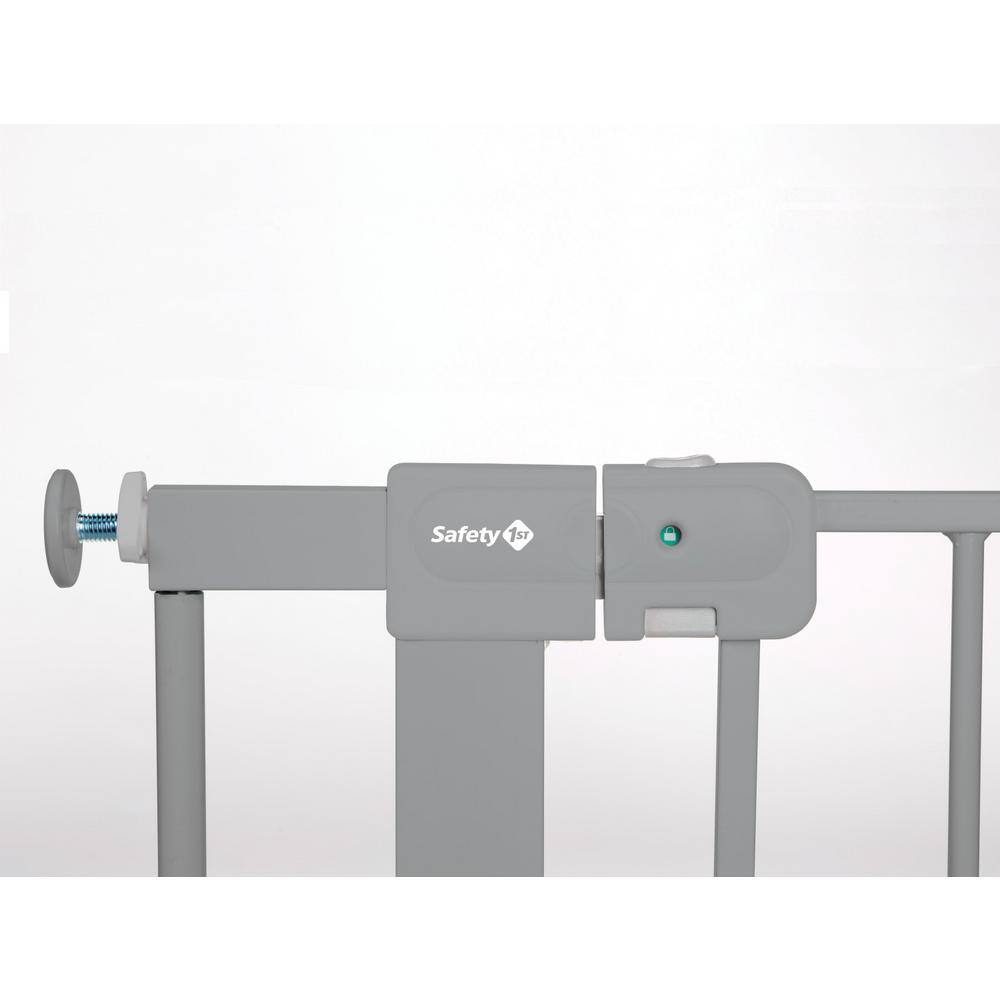 Gray Metal Pressure Mounted Auto-Close Safety Gate