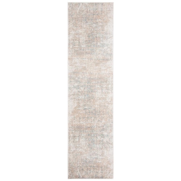 Adirondack Beige/Slate 3 ft. x 14 ft. Abstract Runner Rug