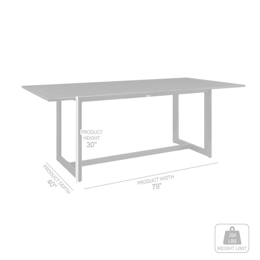 Grand Black Aluminum Rectangular Outdoor Dining Table