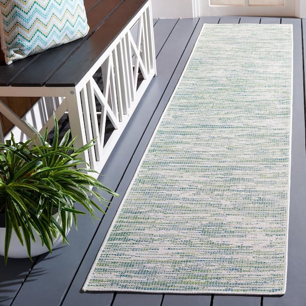 Hampton Green 2 ft. x 9 ft. Abstract Distressed Indoor/Outdoor Runner Rug