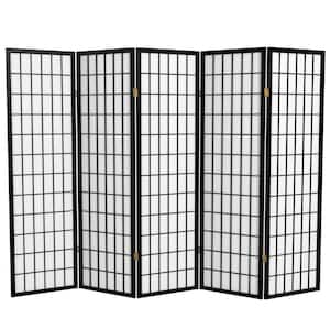 5 ft. Black 5-Panel Room Divider