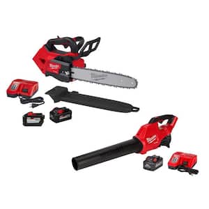 M18 FUEL 14 in. Top Handle 18V Lithium-Ion Brushless Cordless Chainsaw w/Blower, (2)8.0 Ah, 12.0 Ah Battery, (2)Charger