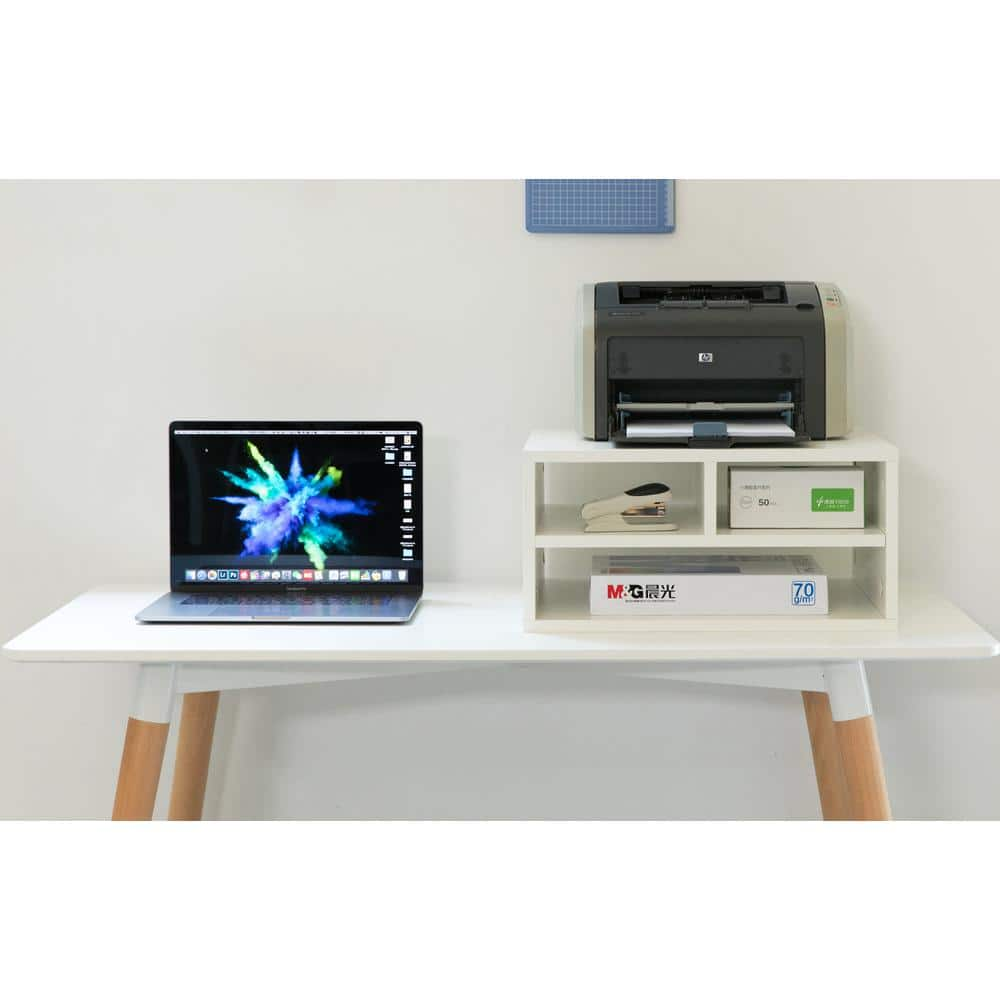 Printer Stand Shelf Printer Stand-Small Stand 3-Layer Desktop Wooden  Desktop Printer Shelf Storage Office File Small Bookshelf Shelf Printer  Desktop