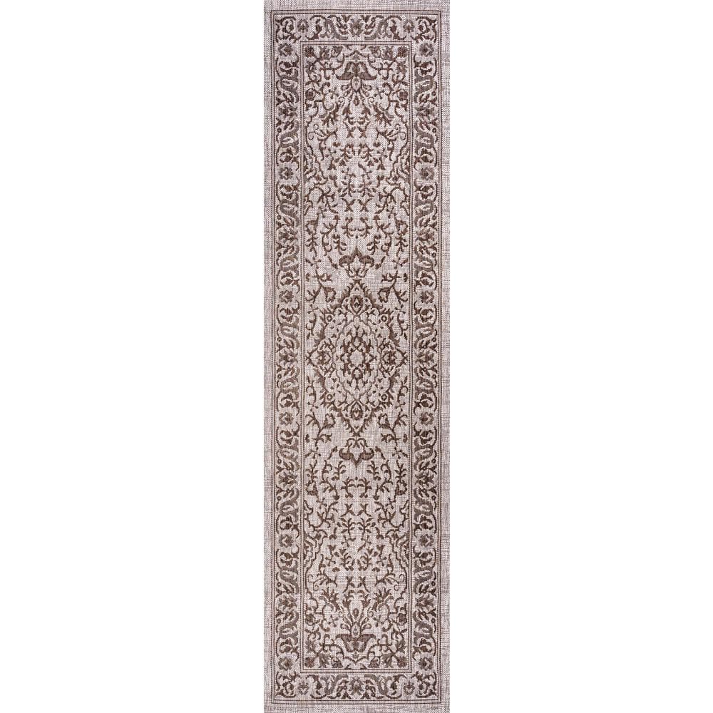 Ivory Medallion Handmade Flat Woven Indoor/Outdoor Rug