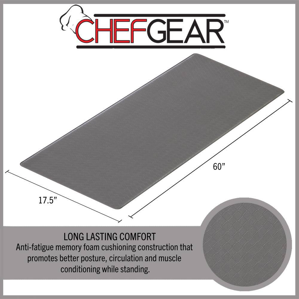 Charcoal Foam Anti-Fatigue Kitchen Mat, 17.5" x 60"