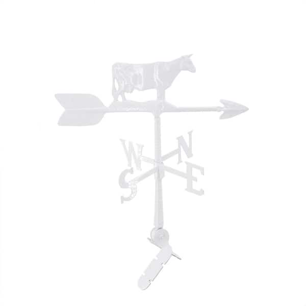 24 in. Aluminum Cow Weathervane - White