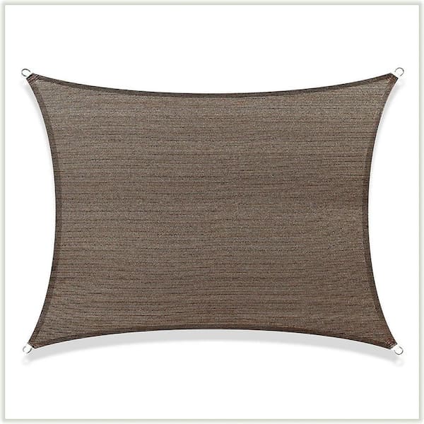 6 ft. x 16 ft. Brown Rectangle Sun Shade Sail For Backyard Deck Outdoor