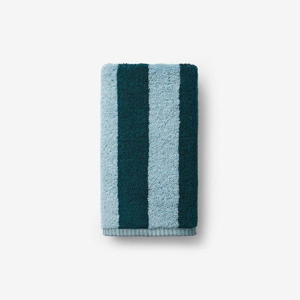 Company Cotton Reversible Stripe Teal Turkish Cotton Single Hand Towel