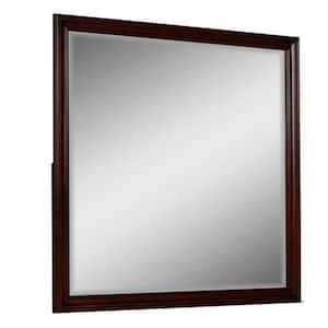 1 in. x 39 in. Square Wooden Frame Brown Dresser Mirror