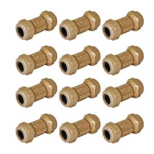 Brass Compression Coupling Fitting, with Packing Nut, 3/4 in. Nominal Fitting x 3 in. Length (12-Pack)
