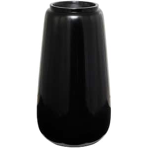30 in. Black Resin Decorative Vase