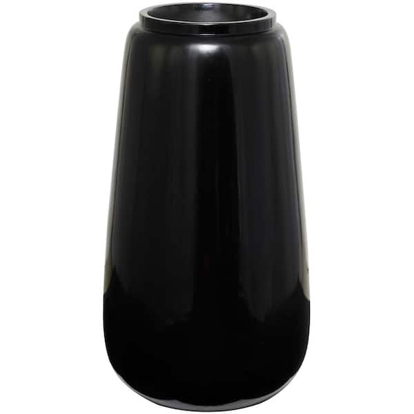 Litton Lane 30 in. Black Resin Decorative Vase