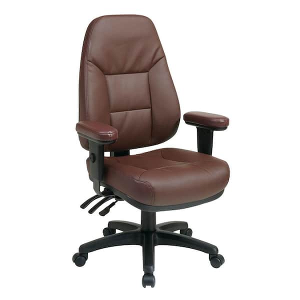 Office Star Products Burgundy Leather Office Chair