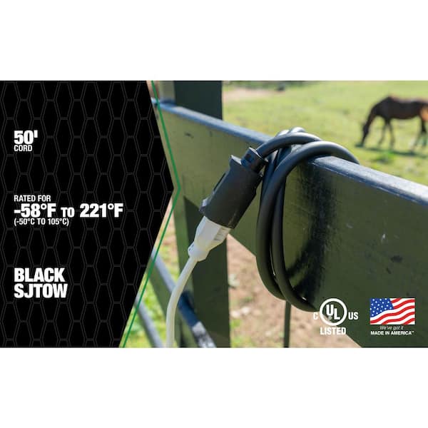 Black + Decker Retractable Extension Cord, 50 ft, 14AWG SJTW Power Cable -  Dutch Goat