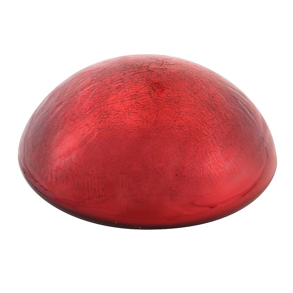 Glass Toadstool Gazing Globe Ball, 9 in. Dia Red
