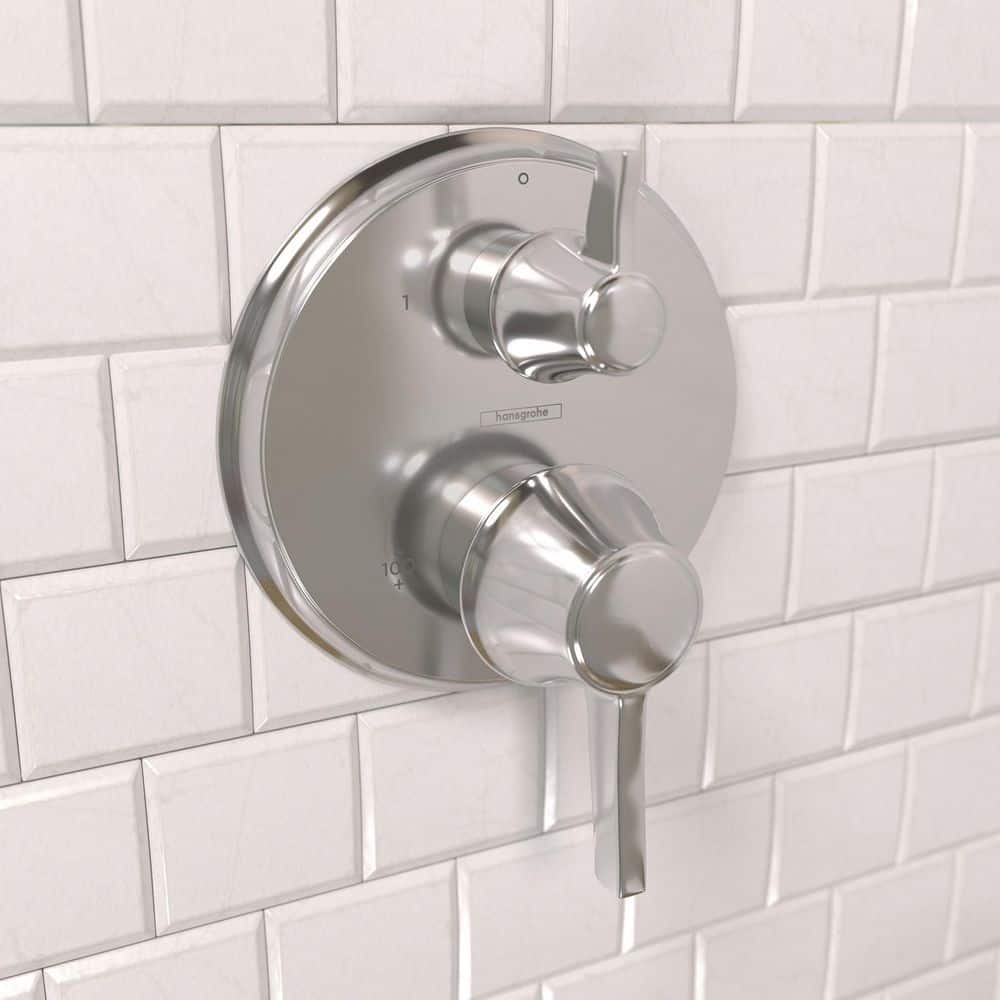 Ecostat Polished Nickel Thermostatic Shower Trim with Lever Handle