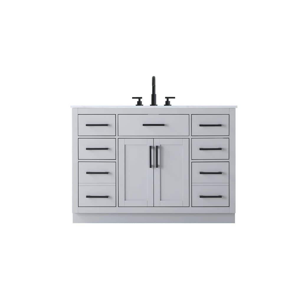 48 in. Single Sink Grey Bath Vanity with White Engineered Marble Top price history on PriceWatchPro