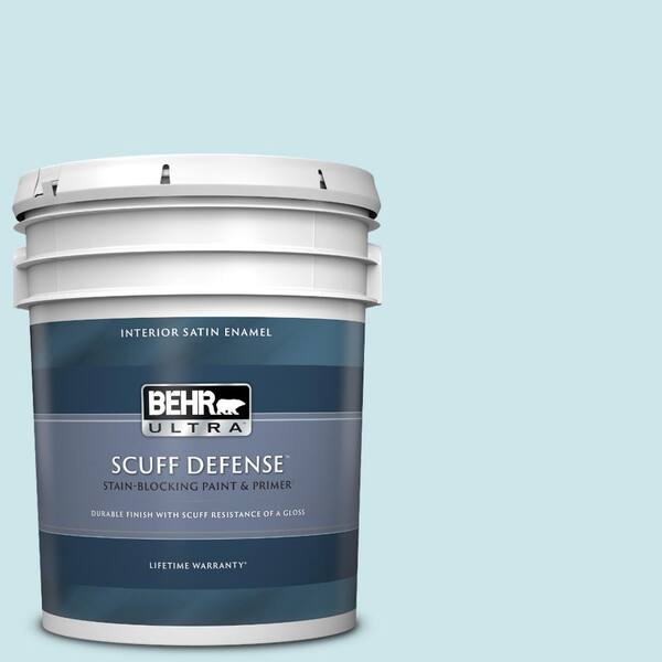BEHR ULTRA 5 gal. #530C-2 Clear Water Extra Durable Satin Enamel Interior Paint & Primer