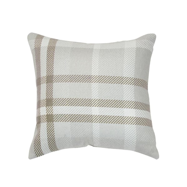 Astella Tartan Hemp Square Outdoor Accent Throw Pillow