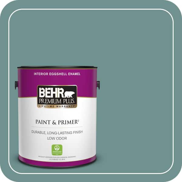 BEHR PREMIUM PLUS 1 gal. #ECC-60-3 Pool Tide Eggshell Enamel Low Odor Interior Paint & Primer