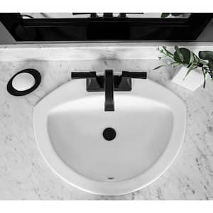 21 in. Drop-In Semi-Oval Vitreous China Bathroom Sink in White