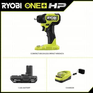 ONE+ HP 18V Brushless Cordless Compact 3/8 in. Impact Wrench Kit with 1.5 Ah Battery and 18V Charger