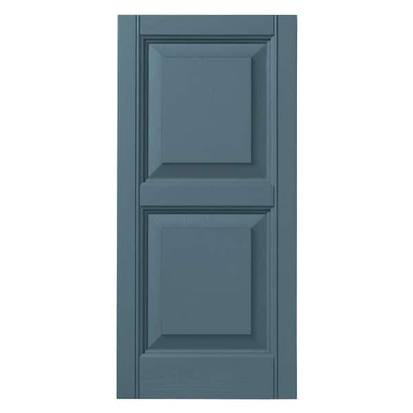 Ply Gem 12 in. x 43 in. Raised Panel Polypropylene Shutters Pair in Coastal Blue