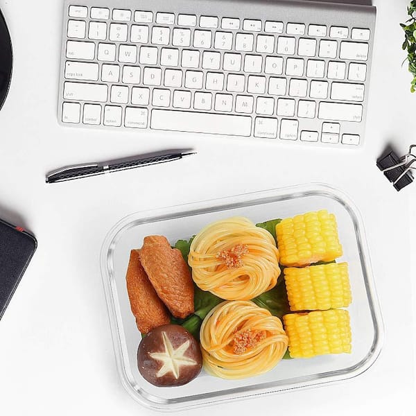 5 Piece Airtight Glass Food Storage Meal Prep Containers Set, 36oz Microwave, Oven Safe with Locking Lids, in Green