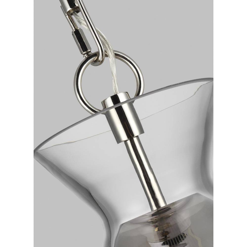 Atlantic Polished Nickel 1-Light Clear Glass Pendant