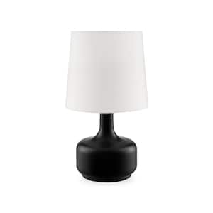 17.25 in. Black Standard Light Bulb Gourd Bedside Table Lamp