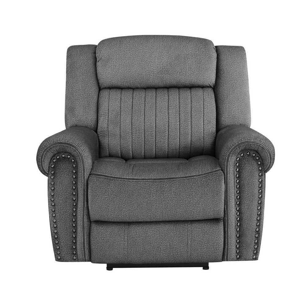 EVERGLADE HOME Abington Charcoal Microfiber Upholstered Power Reclining Chair LX9204CC1PW