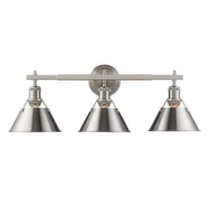 Orwell PW 3-Light Pewter Bath Light with Pewter Shade