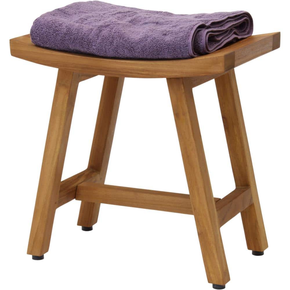 Luxurious 18" Oil-Rubbed Teak Spa Shower Bench