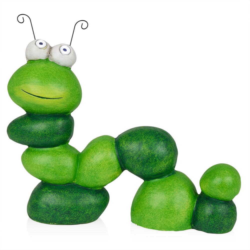 Solar Caterpillar Statuary with LED Light-Up Eyes