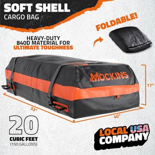 64 in. x 39 in. x 5 in. Extendable Rooftop Cargo Carrier with 20 cu. ft. Waterproof Rooftop Cargo Bag, Net and Straps
