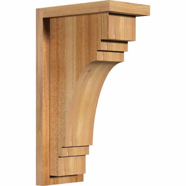 Ekena Millwork 6 in. x 10 in. x 18 in. Western Red Cedar Pescadero Rough Sawn Corbel with Backplate