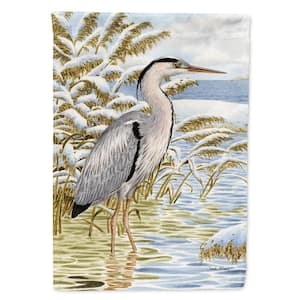 11 in. x 15-1/2 in. Polyester Blue Heron in the water 2-Sided 2-Ply Garden Flag