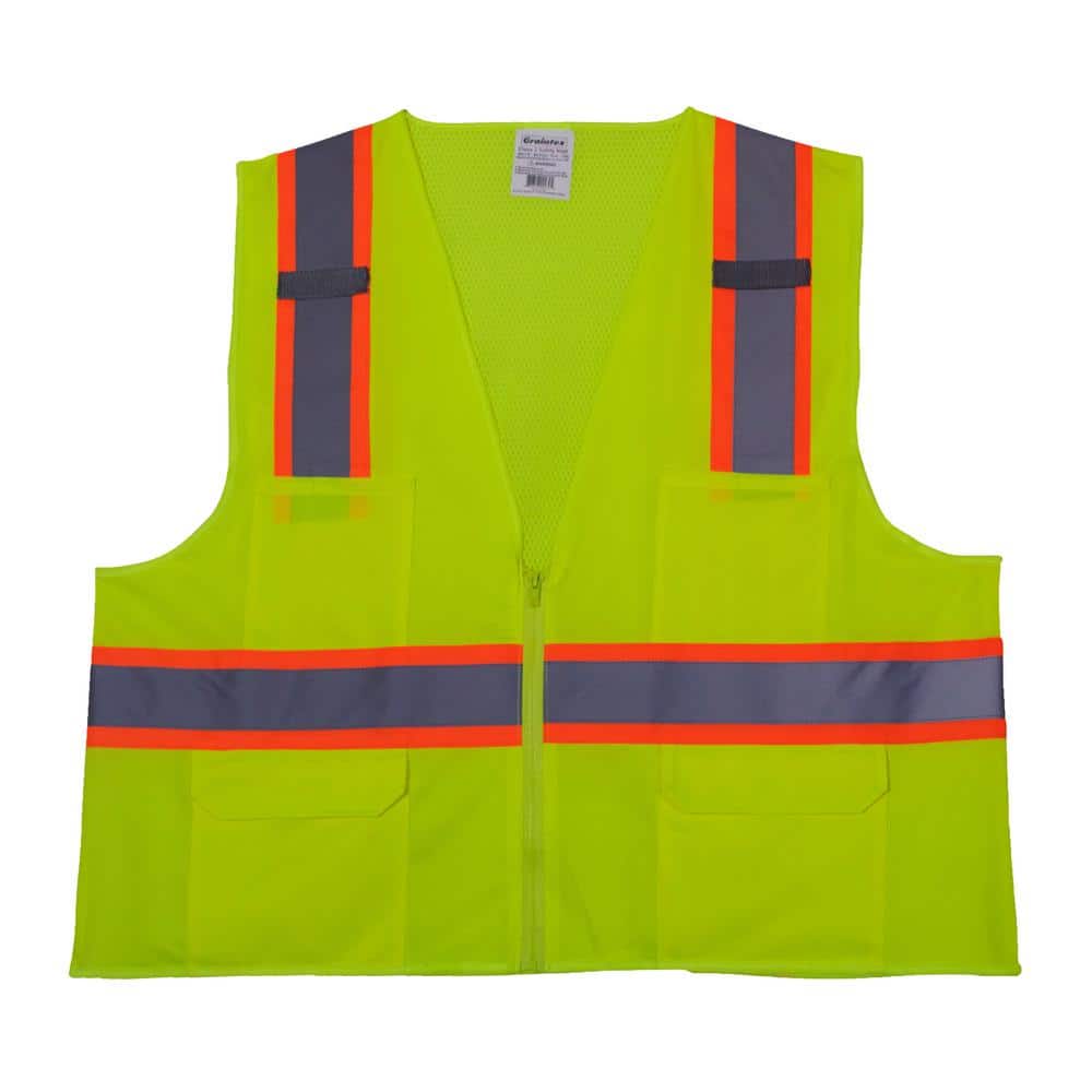 Graintex SV1552 Surveyors Safety Vest Lime Green Color 4XL