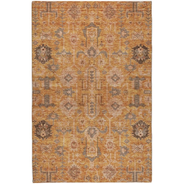 Dream Shag Premium Machine Washable Abstract ADS697 Terracotta 9 ft. x 12 ft. Area Rug