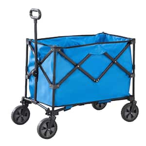 13.6 cu.ft. Folding Bags & Storage Plastic Garden Cart Blue