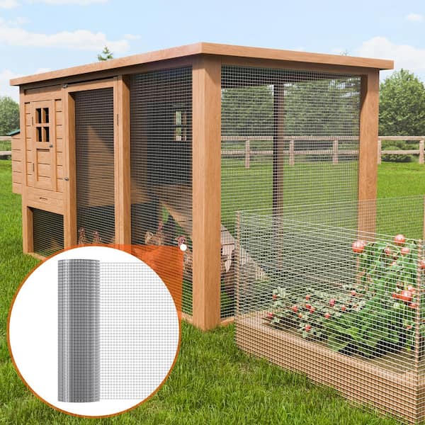 Hardware Cloth 1/2 in. x 2 ft. x 50 ft. 19-Gauge Hardware Cloth Galvanized Wire Mesh Roll Chicken Wire Fencing Wire Mesh